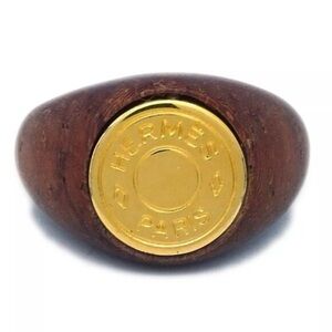 Hermes Bijouterie Fantaisie Wood Ring Brown